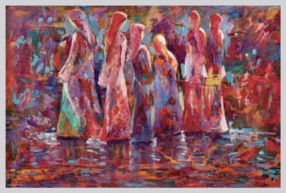 Travelers Oil Painting Journey Theme by Turkish Artist Tuba Ahsan