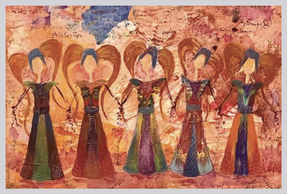 Turkoman Central Asian Heritage Oil Painting by Tuba Ahsan